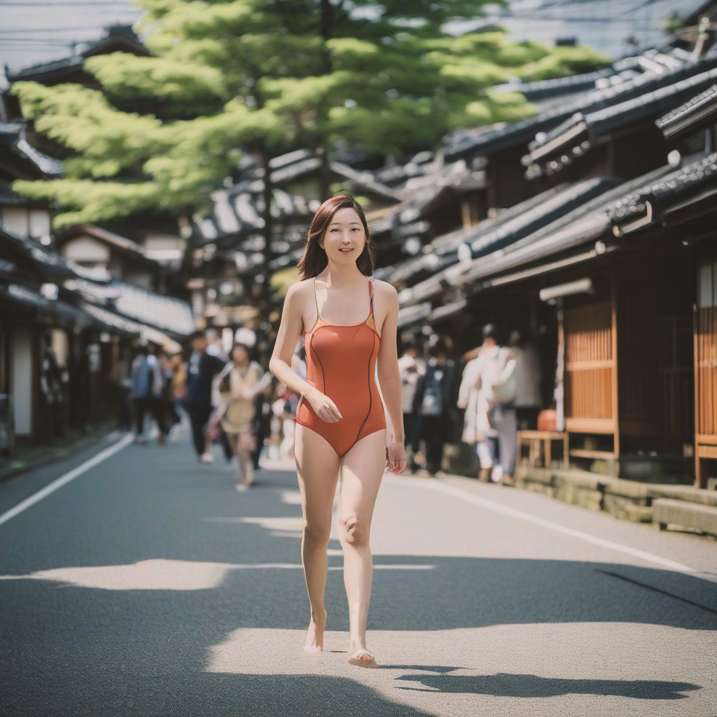 walking in kyoto in swimsuit by मुफ्त एआई छवि जनरेटर - बिना लॉगिन के✨ | AIGAZOU