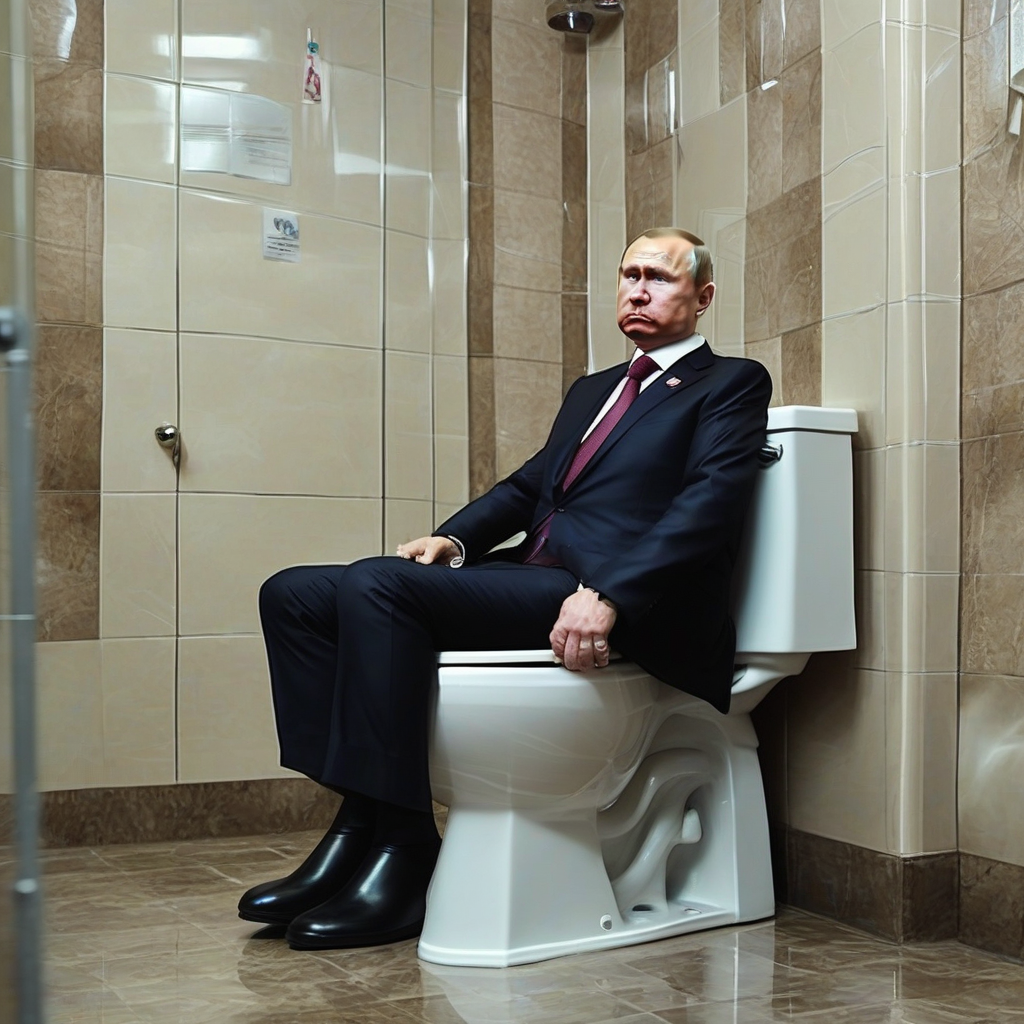 russian president sitting on toilet by Générateur d'images par IA gratuit - Aucune connexion nécessaire✨ | AIGAZOU