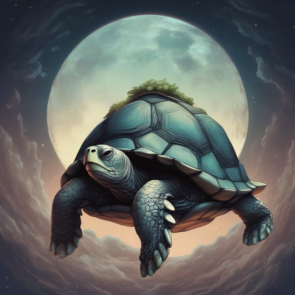 a large floating turtle in the hollow moon by मुफ्त एआई छवि जनरेटर - बिना लॉगिन के✨ | AIGAZOU