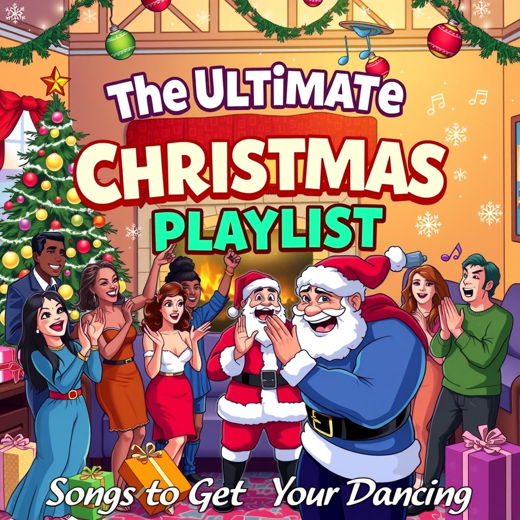 the ultimate christmas party playlist songs to get you dancing by मुफ्त एआई छवि जनरेटर - बिना लॉगिन के✨ | AIGAZOU