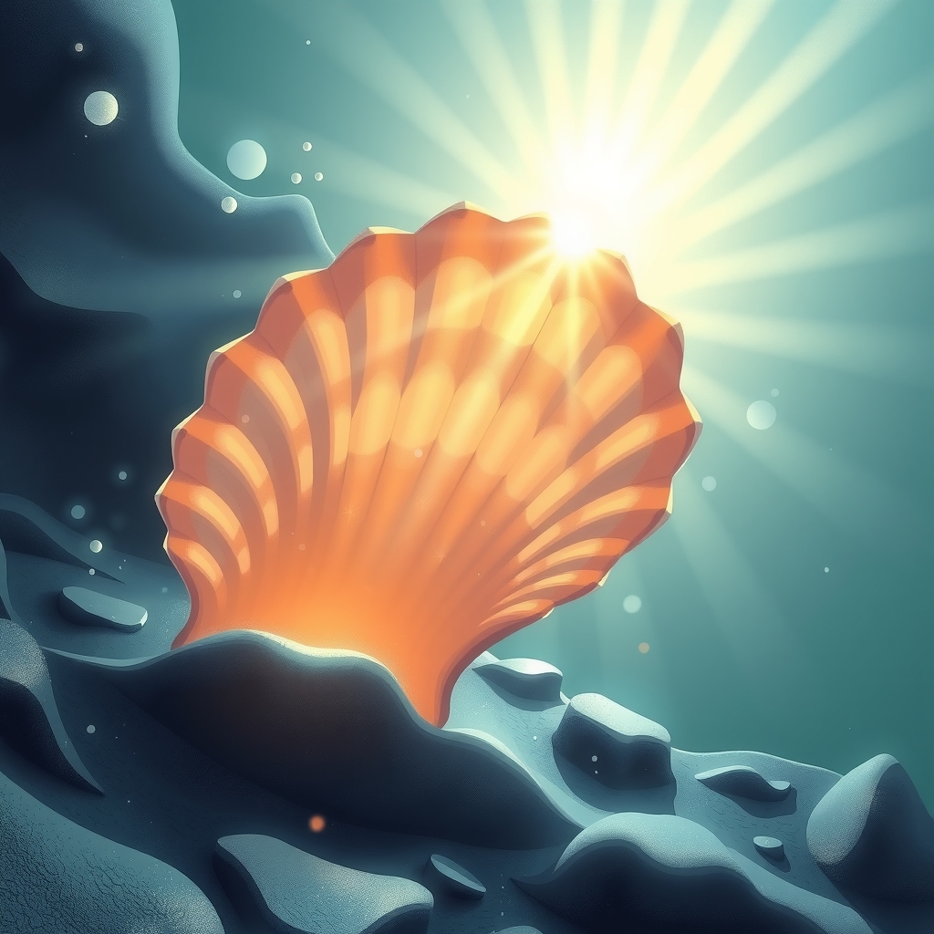 a mysterious scene of light spreading from a shell by Générateur d'images par IA gratuit - Aucune connexion nécessaire✨ | AIGAZOU