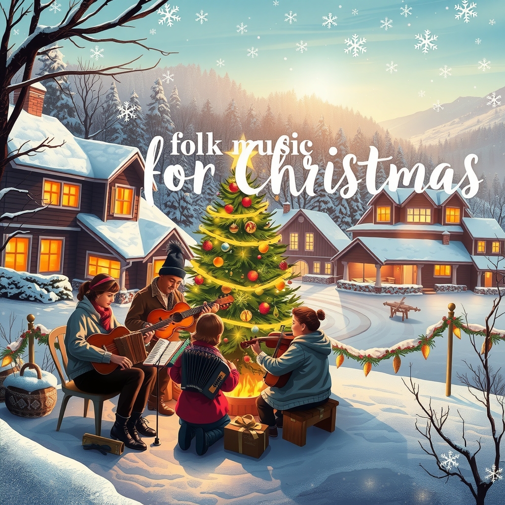 folk music for christmas timeless tunes for a peaceful holiday by Free AI Image Generator & Maker - No login required✨ | AIGAZOU