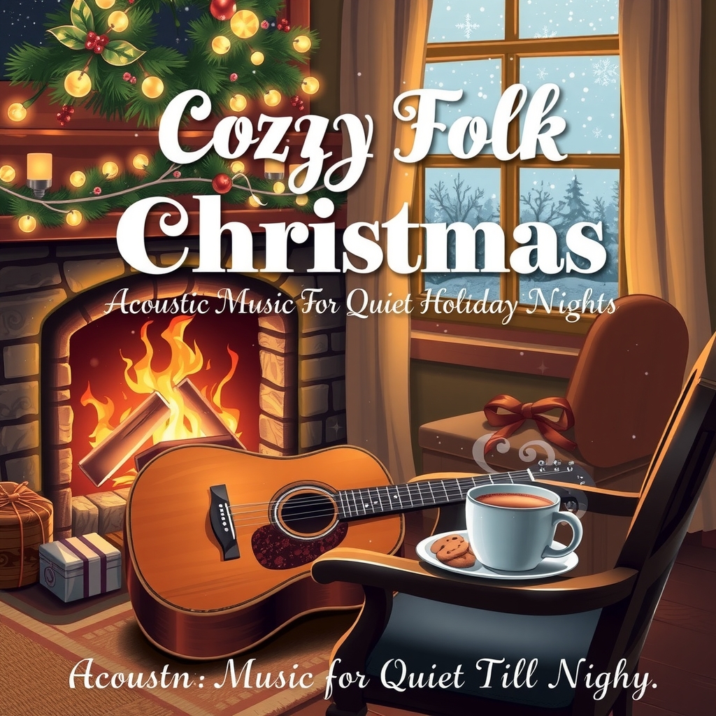 cozy folk christmas acoustic music for quiet holiday nights by मुफ्त एआई छवि जनरेटर - बिना लॉगिन के✨ | AIGAZOU