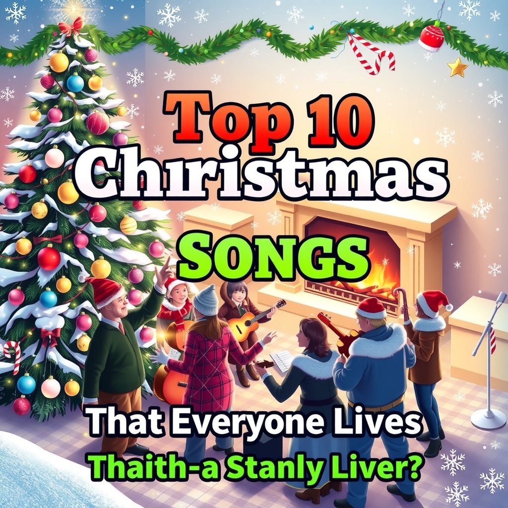 top 10 christmas songs that everyone loves by Générateur d'images par IA gratuit - Aucune connexion nécessaire✨ | AIGAZOU