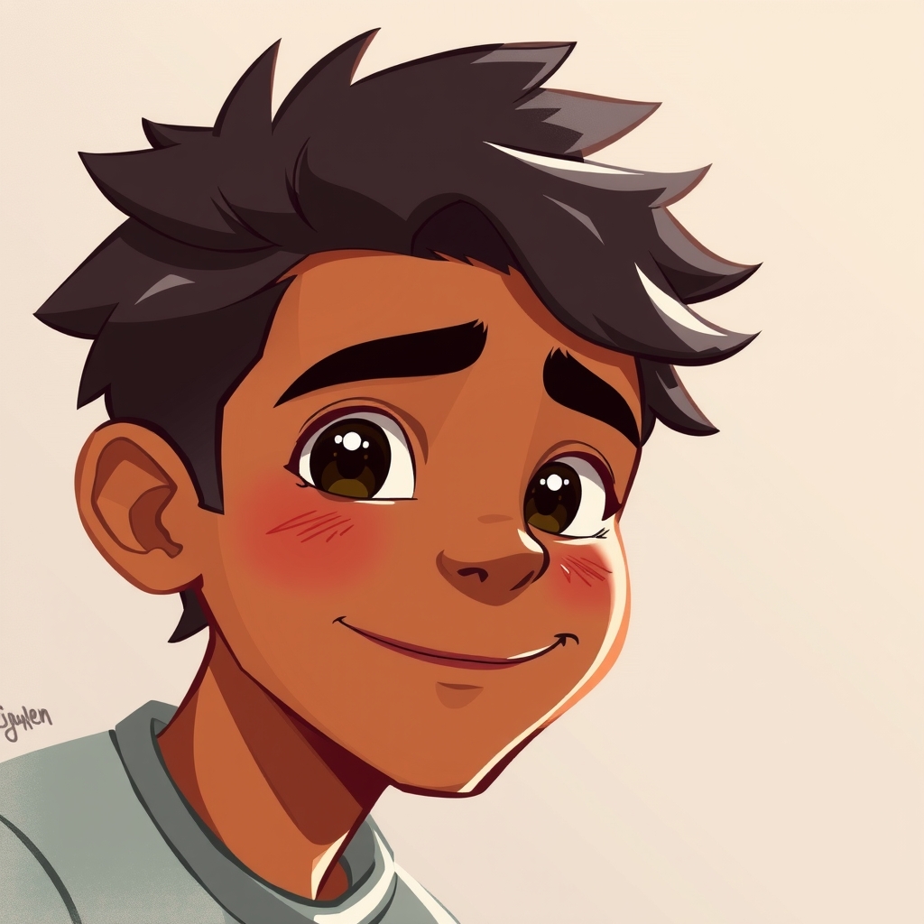 a kind character named jayden with dark skin by मुफ्त एआई छवि जनरेटर - बिना लॉगिन के✨ | AIGAZOU