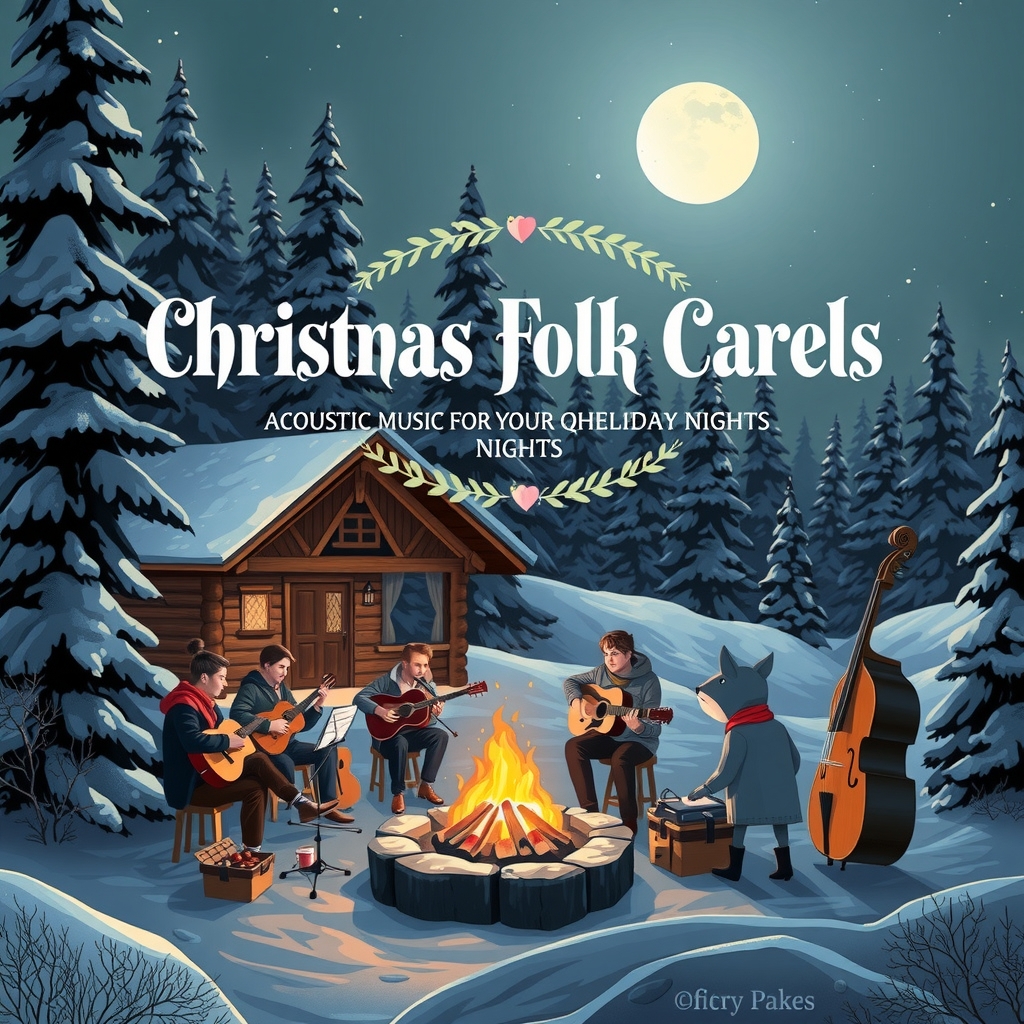 christmas folk carols acoustic music for your quiet holiday nights by Générateur d'images par IA gratuit - Aucune connexion nécessaire✨ | AIGAZOU