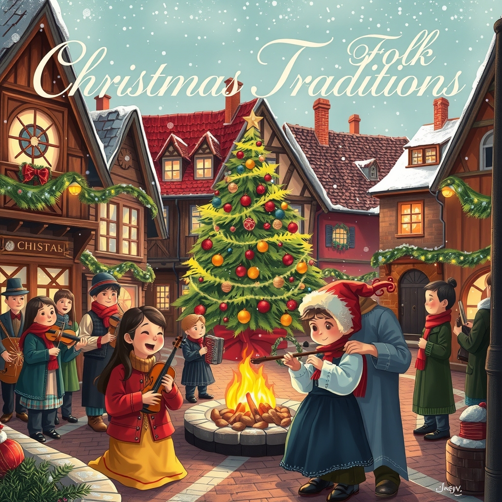 folk christmas traditions timeless songs to celebrate the holiday season by 免费AI图像生成工具 | AIGAZOU