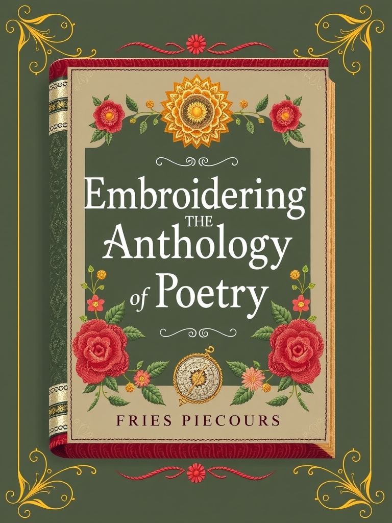 create a book cover with embroidery poetry anthology by मुफ्त एआई छवि जनरेटर - बिना लॉगिन के✨ | AIGAZOU