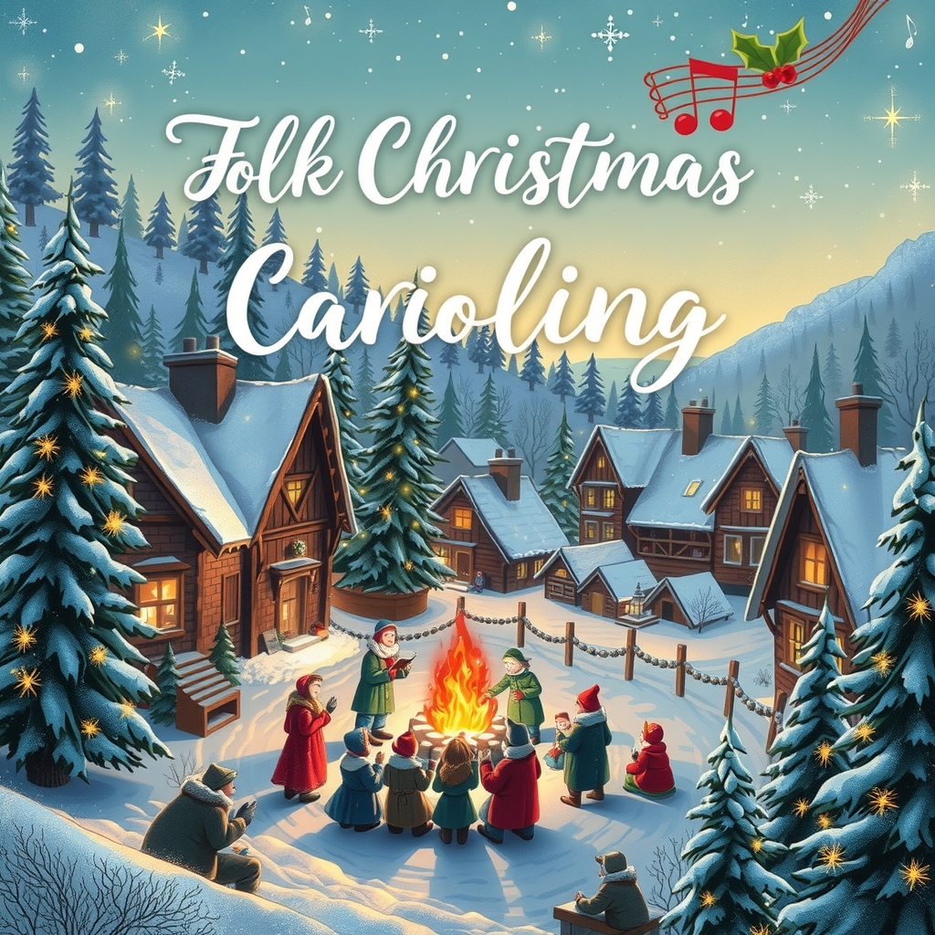 folk christmas caroling peaceful tunes for your holiday festivities by Générateur d'images par IA gratuit - Aucune connexion nécessaire✨ | AIGAZOU