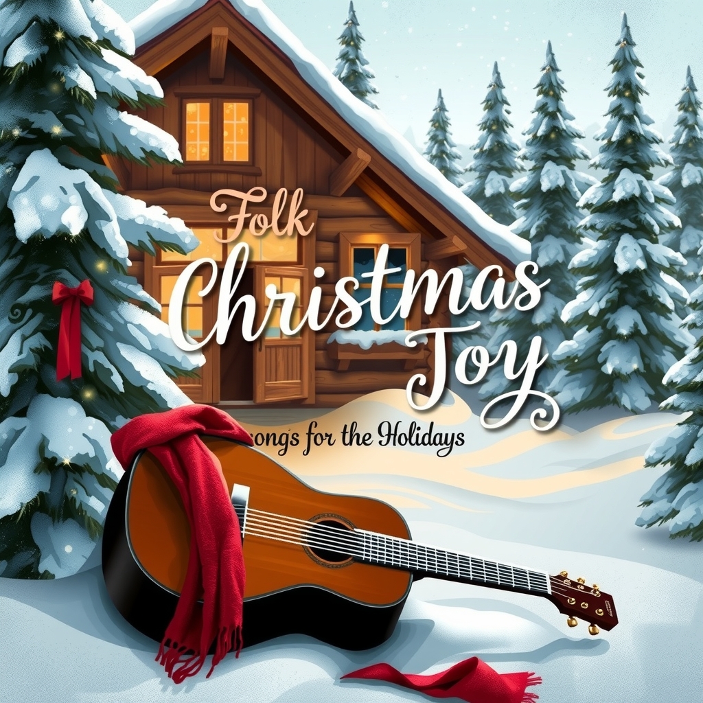 folk christmas joy acoustic songs for the holidays by 免费AI图像生成工具 | AIGAZOU