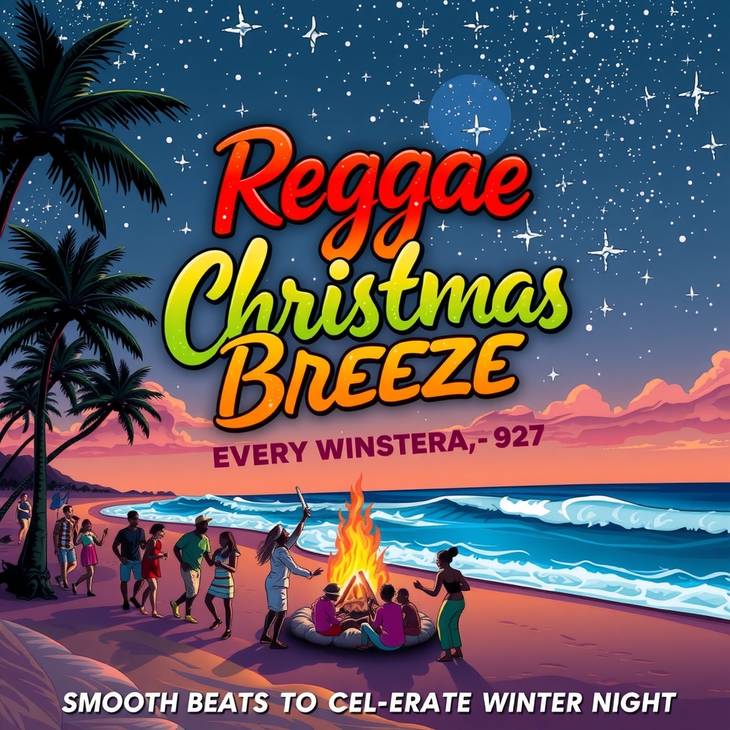 reggae christmas breeze smooth beats to celebrate every winter night by Générateur d'images par IA gratuit - Aucune connexion nécessaire✨ | AIGAZOU