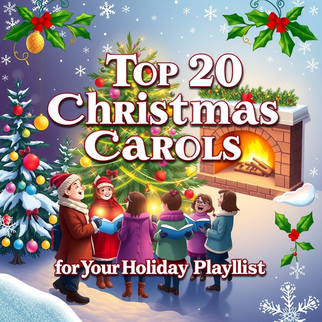 top 20 christmas carols for your holiday playlist by Générateur d'images par IA gratuit - Aucune connexion nécessaire✨ | AIGAZOU