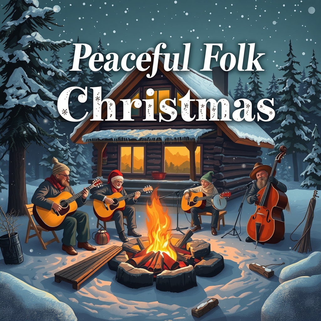 peaceful folk christmas acoustic music to calm your holiday nights by Générateur d'images par IA gratuit - Aucune connexion nécessaire✨ | AIGAZOU