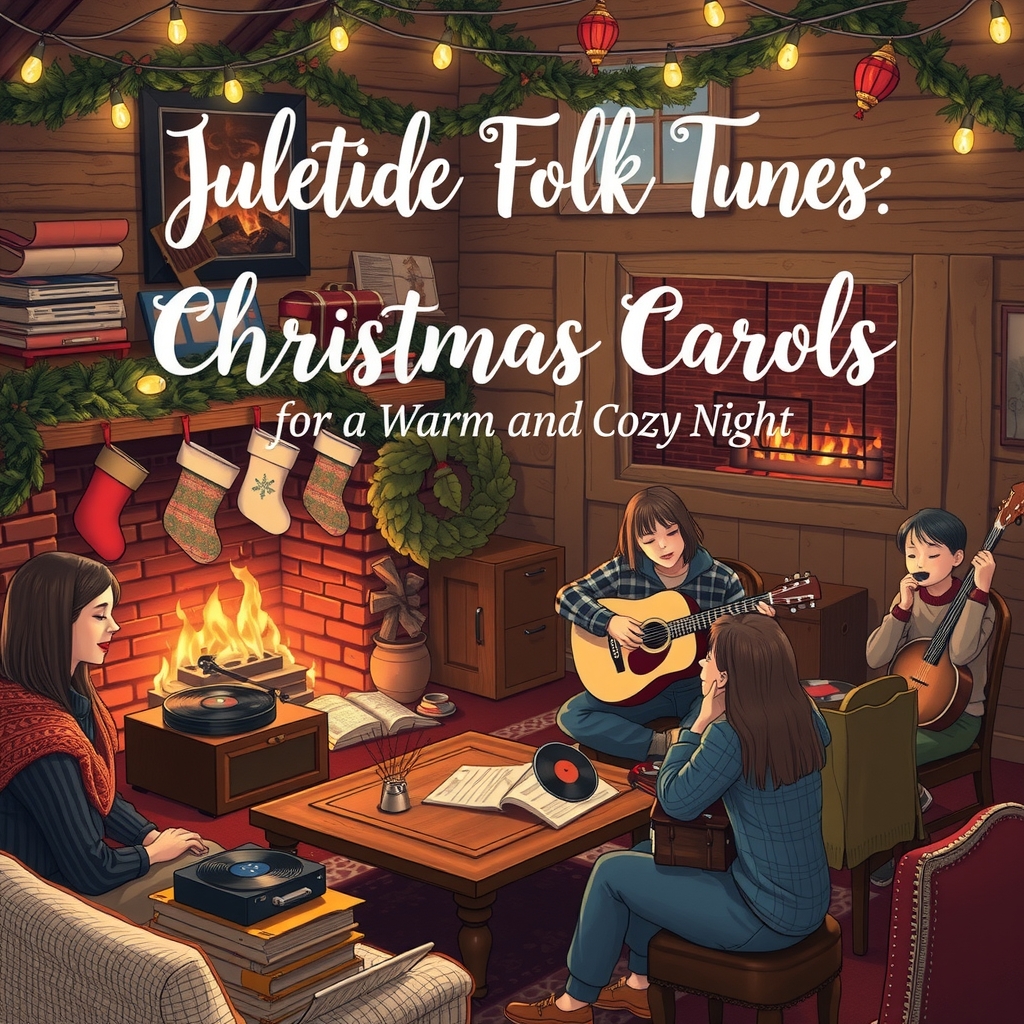 yuletide folk tunes christmas carols for a warm and cozy night by मुफ्त एआई छवि जनरेटर - बिना लॉगिन के✨ | AIGAZOU