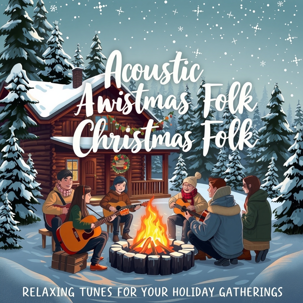 acoustic christmas folk relaxing tunes for your holiday gatherings by Générateur d'images par IA gratuit - Aucune connexion nécessaire✨ | AIGAZOU