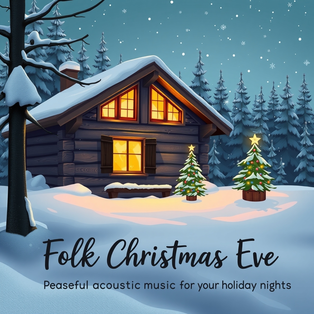 folk christmas eve peaceful acoustic music for your holiday nights by मुफ्त एआई छवि जनरेटर - बिना लॉगिन के✨ | AIGAZOU