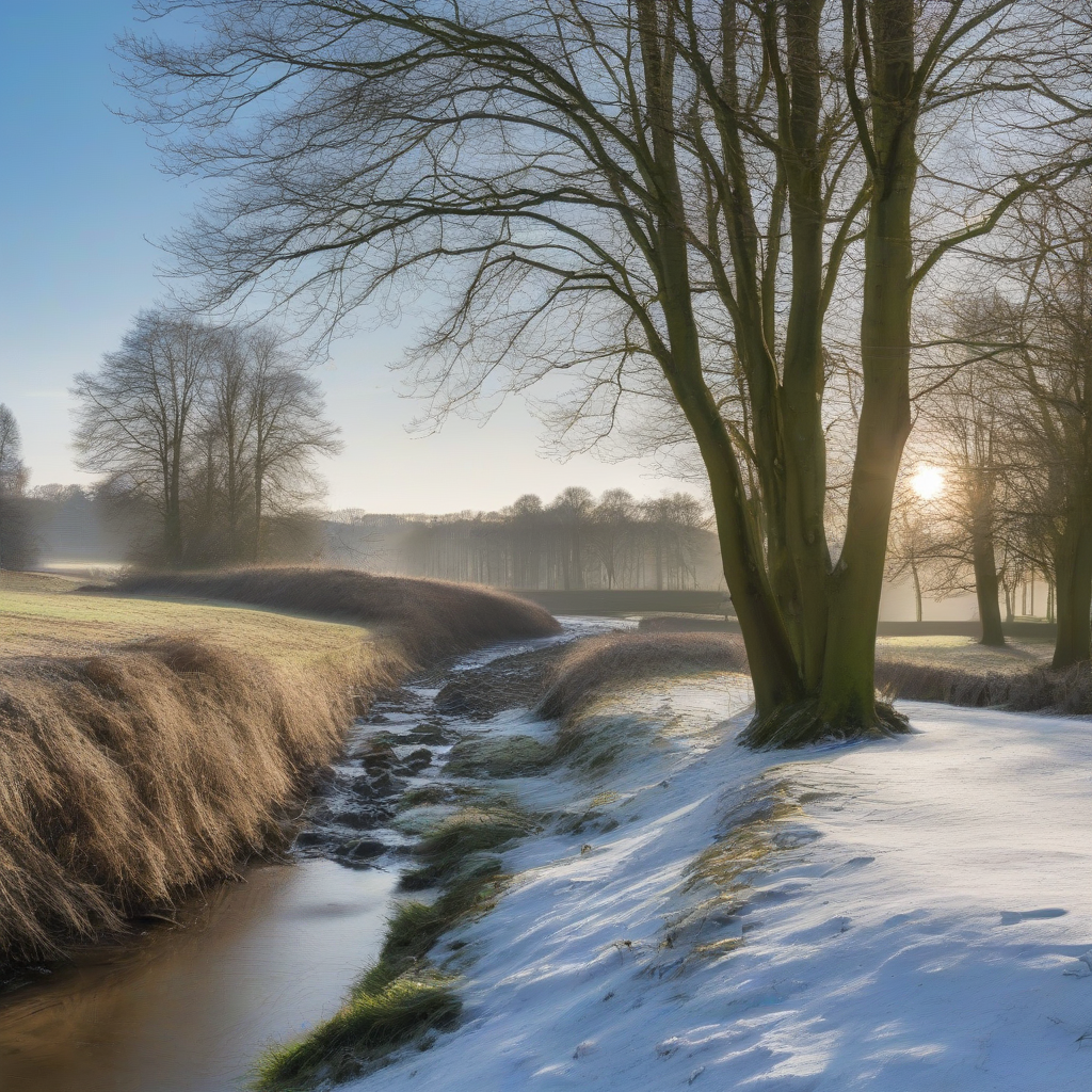 schleswig holstein winter blue sky sun stream by 免费AI图像生成工具 | AIGAZOU