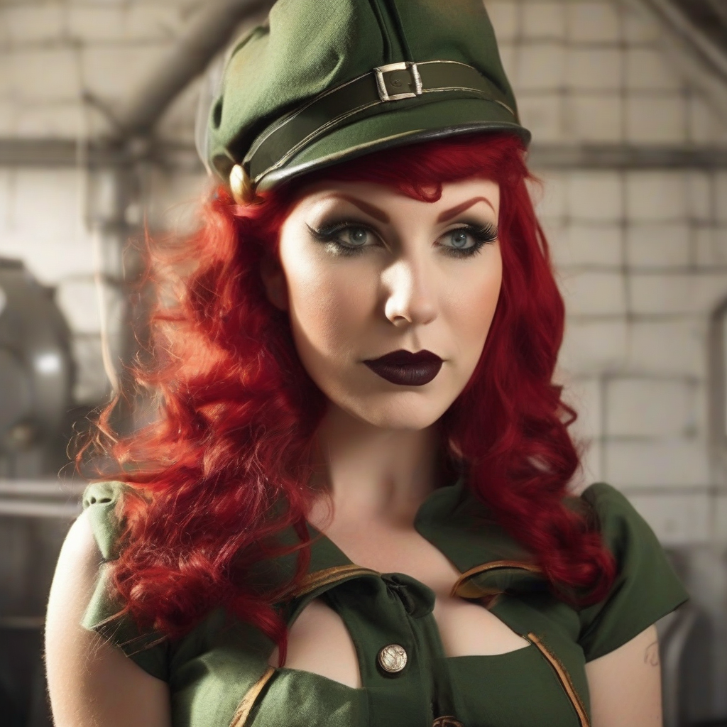 elfe rote haare kleid dieselpunk pinup uniform by Générateur d'images par IA gratuit - Aucune connexion nécessaire✨ | AIGAZOU