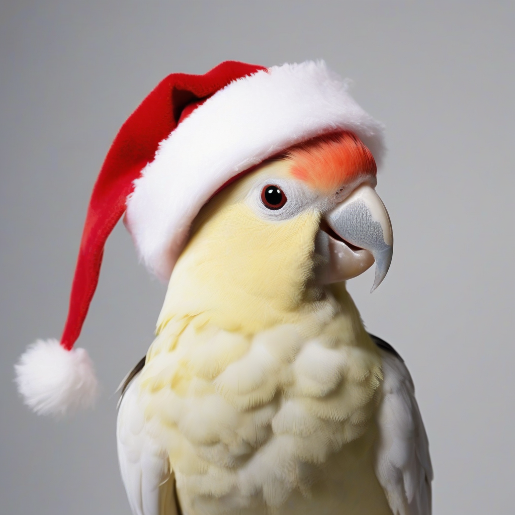 christmas night cockatiel wearing santa hat by मुफ्त एआई छवि जनरेटर - बिना लॉगिन के✨ | AIGAZOU