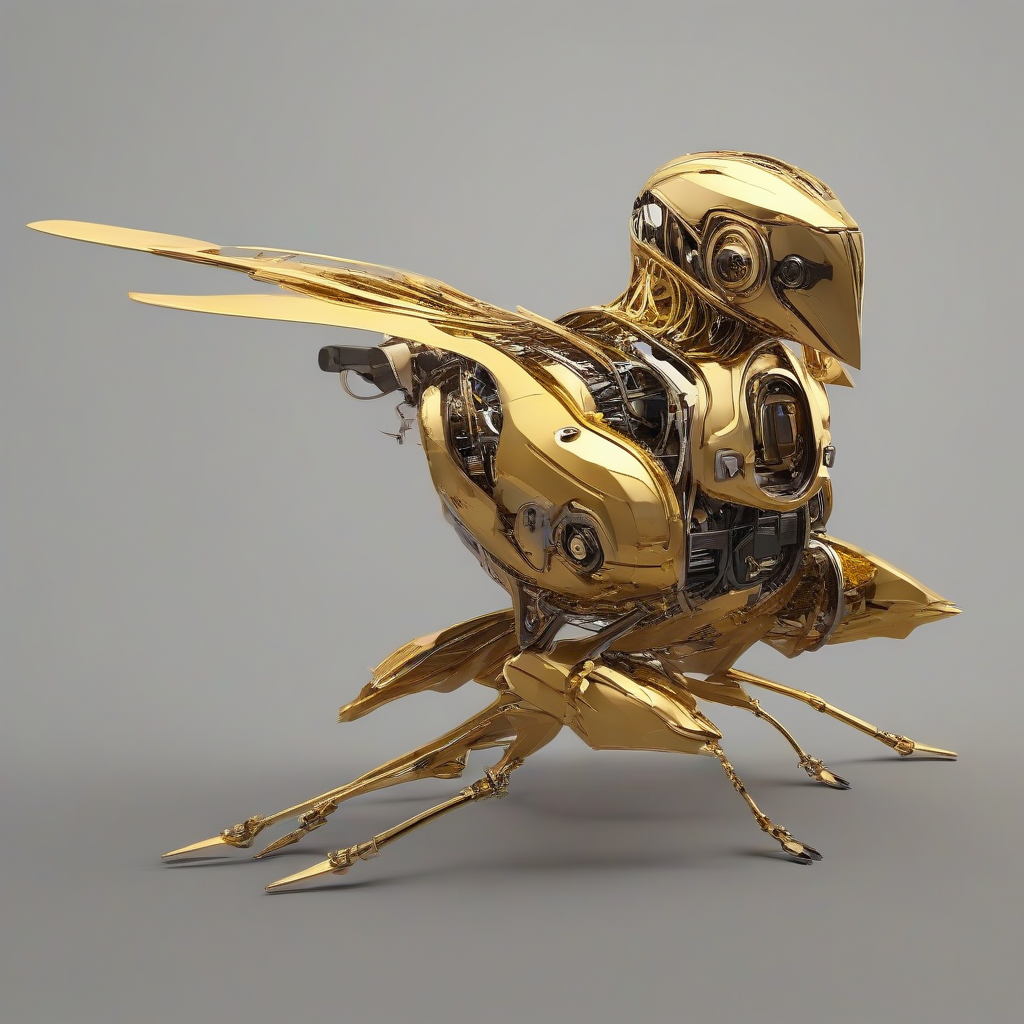 a golden sparrow robot by मुफ्त एआई छवि जनरेटर - बिना लॉगिन के✨ | AIGAZOU