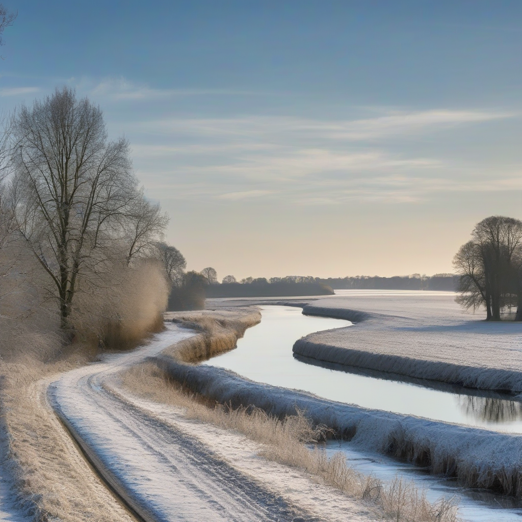 schleswig holstein winter blue sky river by मुफ्त एआई छवि जनरेटर - बिना लॉगिन के✨ | AIGAZOU