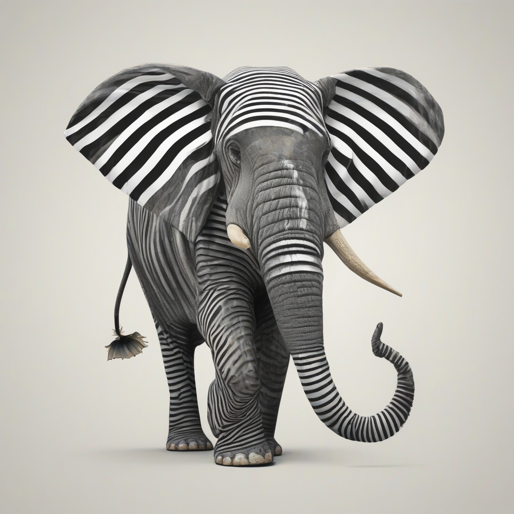 striped elephant with fins by Free AI Image Generator & Maker - No login required✨ | AIGAZOU