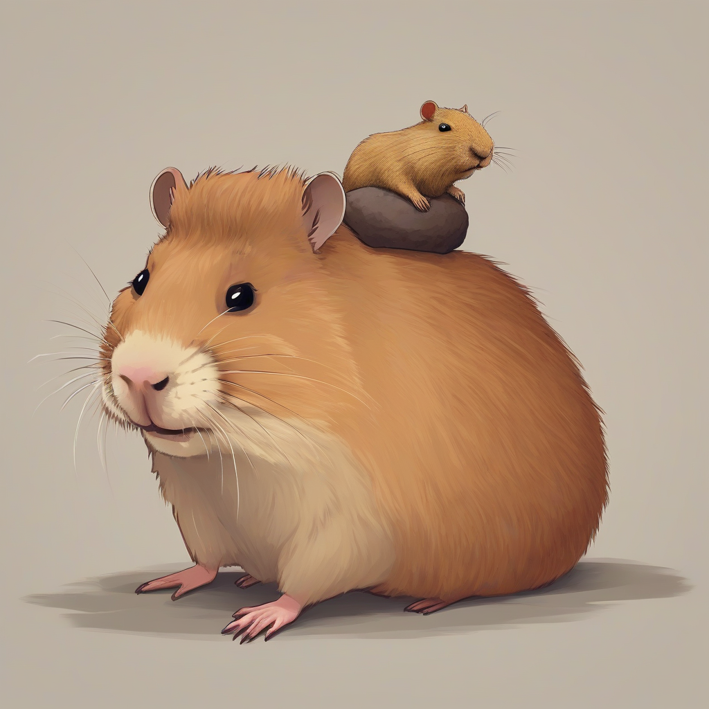 a hamster sitting on a capybaras head by मुफ्त एआई छवि जनरेटर - बिना लॉगिन के✨ | AIGAZOU