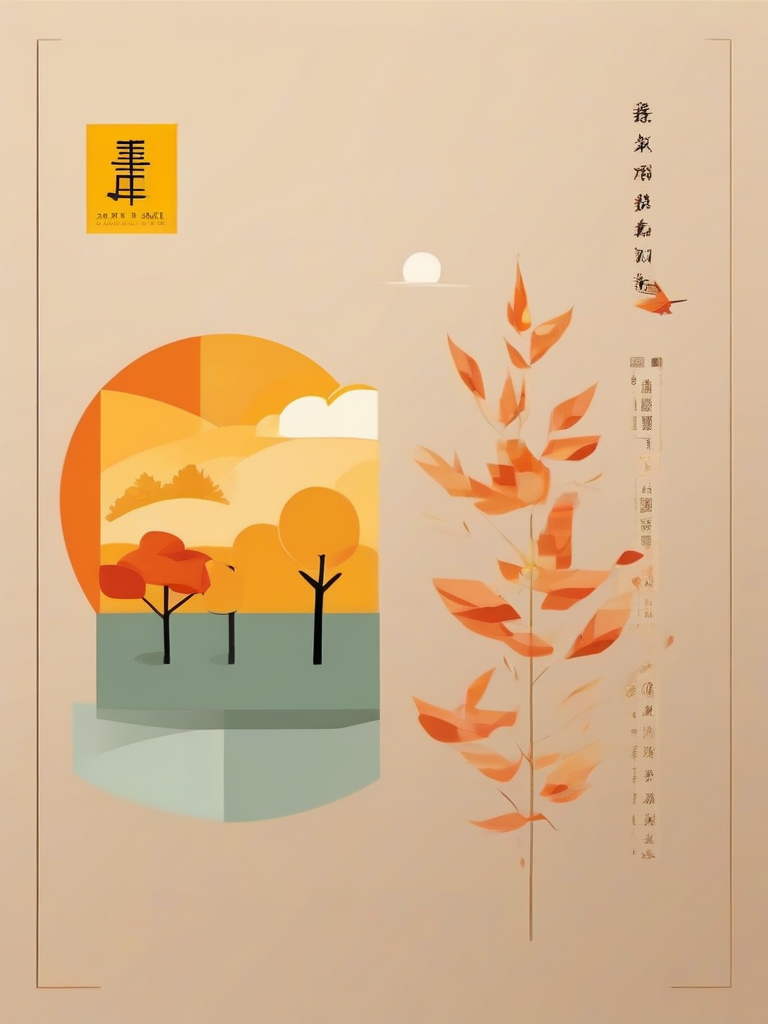 poster for the beginning of autumn in chinese 24 solar terms by मुफ्त एआई छवि जनरेटर - बिना लॉगिन के✨ | AIGAZOU