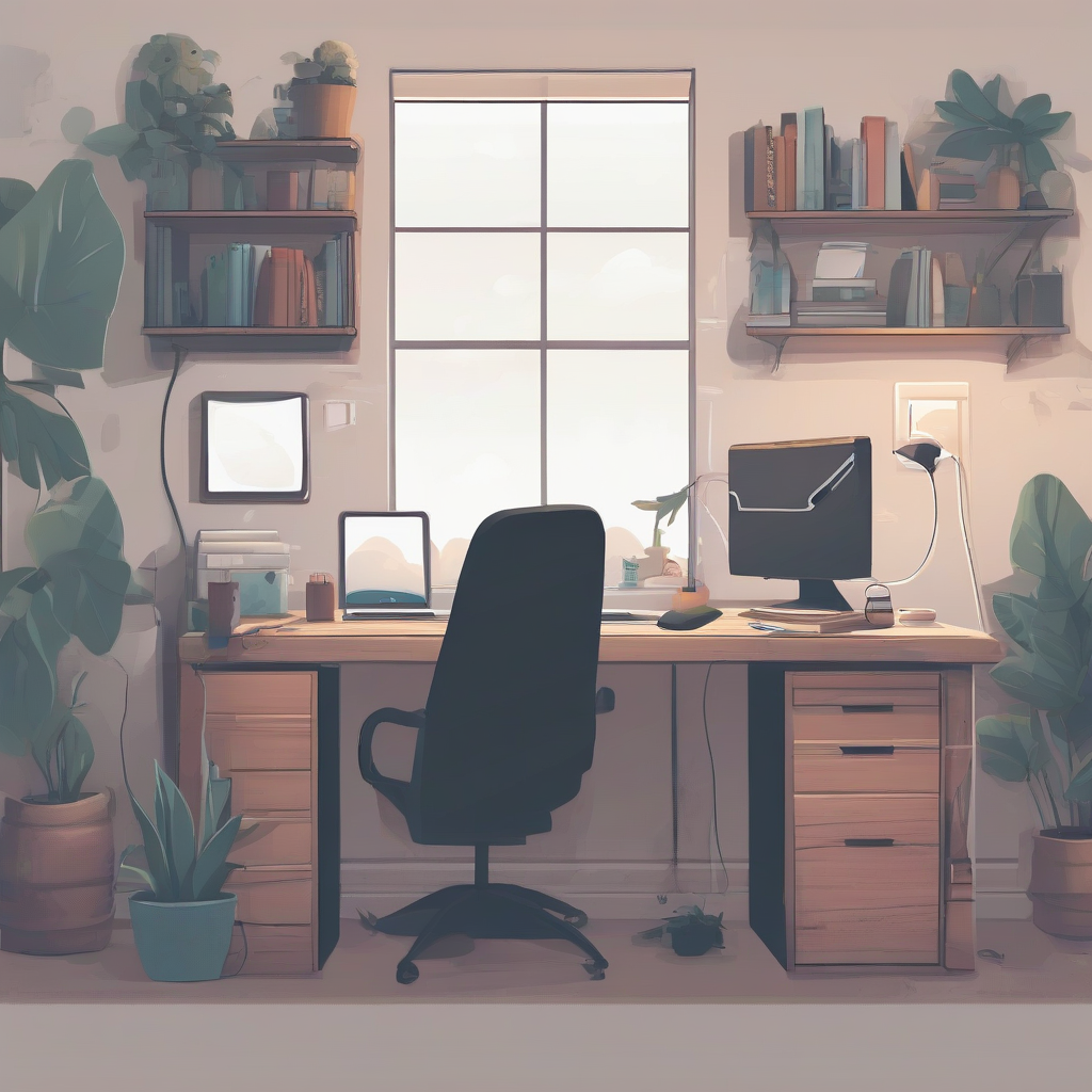 a calm space desktop computer by मुफ्त एआई छवि जनरेटर - बिना लॉगिन के✨ | AIGAZOU