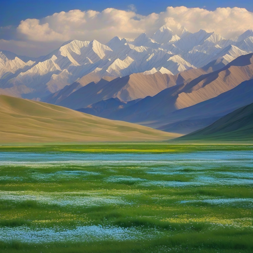 xinjang scenery imagination tianshan snow grassland by मुफ्त एआई छवि जनरेटर - बिना लॉगिन के✨ | AIGAZOU