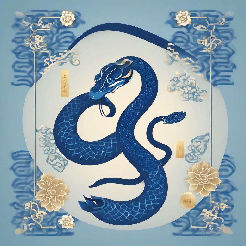 korean style blue snake background 2025 new year greeting by मुफ्त एआई छवि जनरेटर - बिना लॉगिन के✨ | AIGAZOU