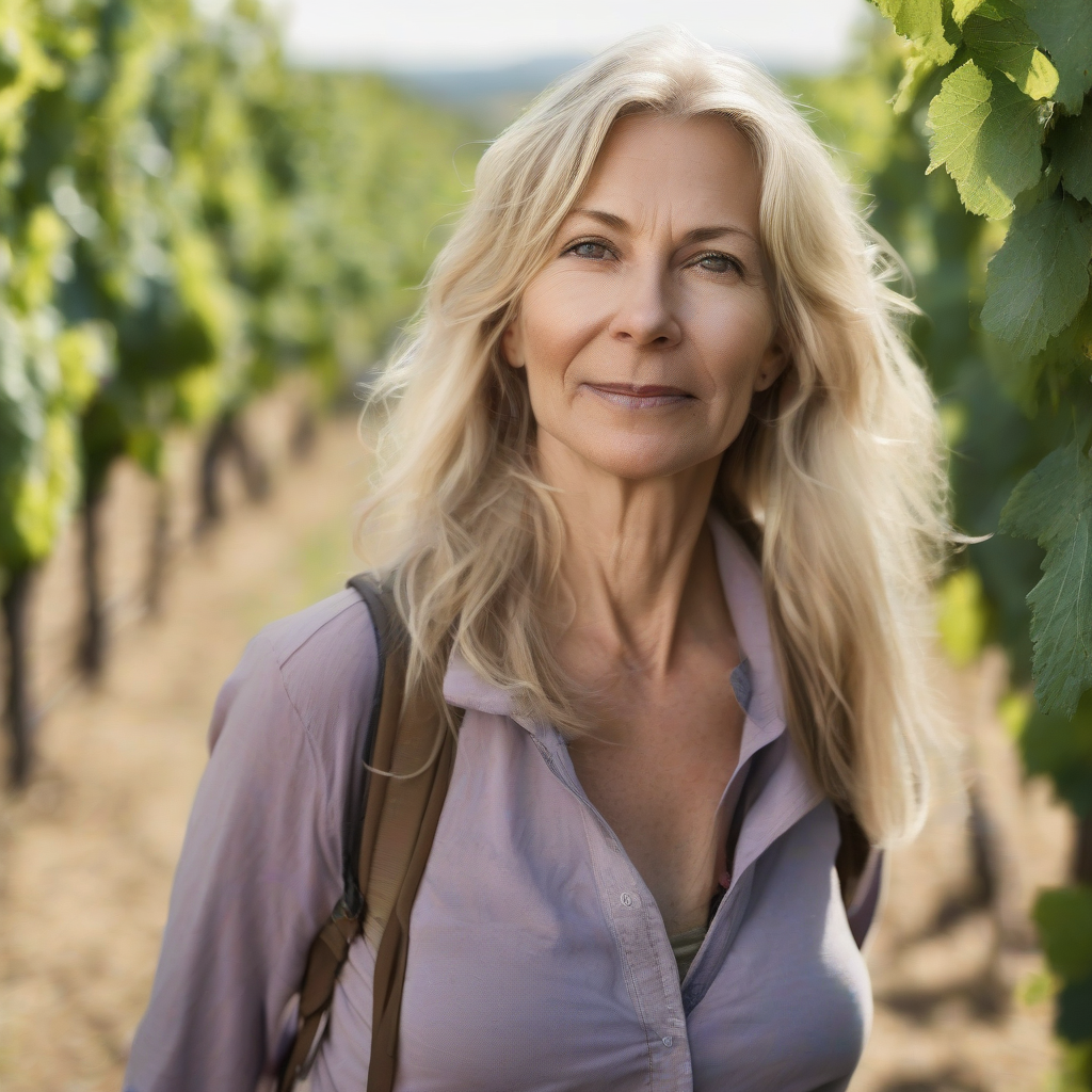 portrait of a blonde 58 year old woman by मुफ्त एआई छवि जनरेटर - बिना लॉगिन के✨ | AIGAZOU