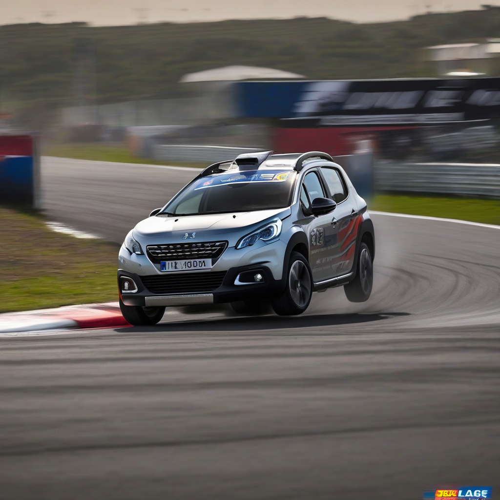 a peugeot 2008 on a race circuit by मुफ्त एआई छवि जनरेटर - बिना लॉगिन के✨ | AIGAZOU