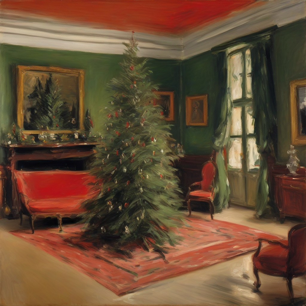 max liebermann christmas tree in a luxurious room by मुफ्त एआई छवि जनरेटर - बिना लॉगिन के✨ | AIGAZOU