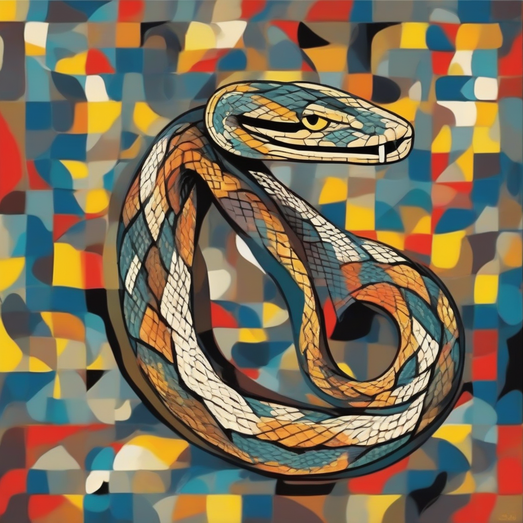 snake in the style of picasso by मुफ्त एआई छवि जनरेटर - बिना लॉगिन के✨ | AIGAZOU