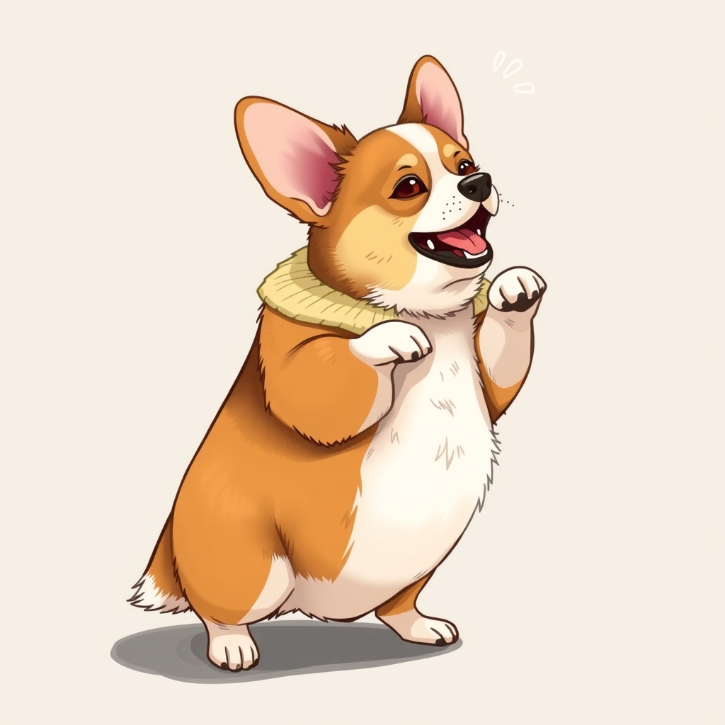 an older corgi standing on two legs like a human by मुफ्त एआई छवि जनरेटर - बिना लॉगिन के✨ | AIGAZOU