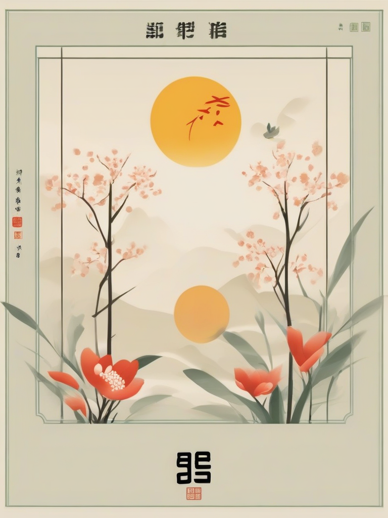 poster for the start of spring in chinese 24 solar terms in a minimalist style by मुफ्त एआई छवि जनरेटर - बिना लॉगिन के✨ | AIGAZOU