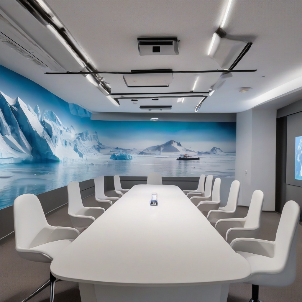 antarctic scenery projection mapping small meeting room by मुफ्त एआई छवि जनरेटर - बिना लॉगिन के✨ | AIGAZOU