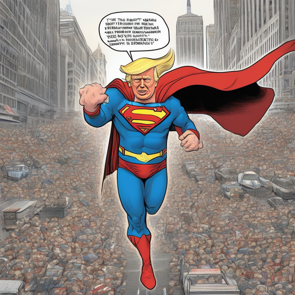 trump as superman by Free AI Image Generator & Maker - No login required✨ | AIGAZOU