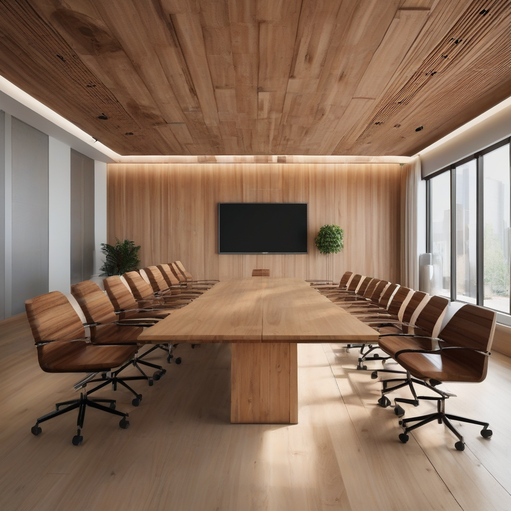 wooden conference room by Générateur d'images par IA gratuit - Aucune connexion nécessaire✨ | AIGAZOU