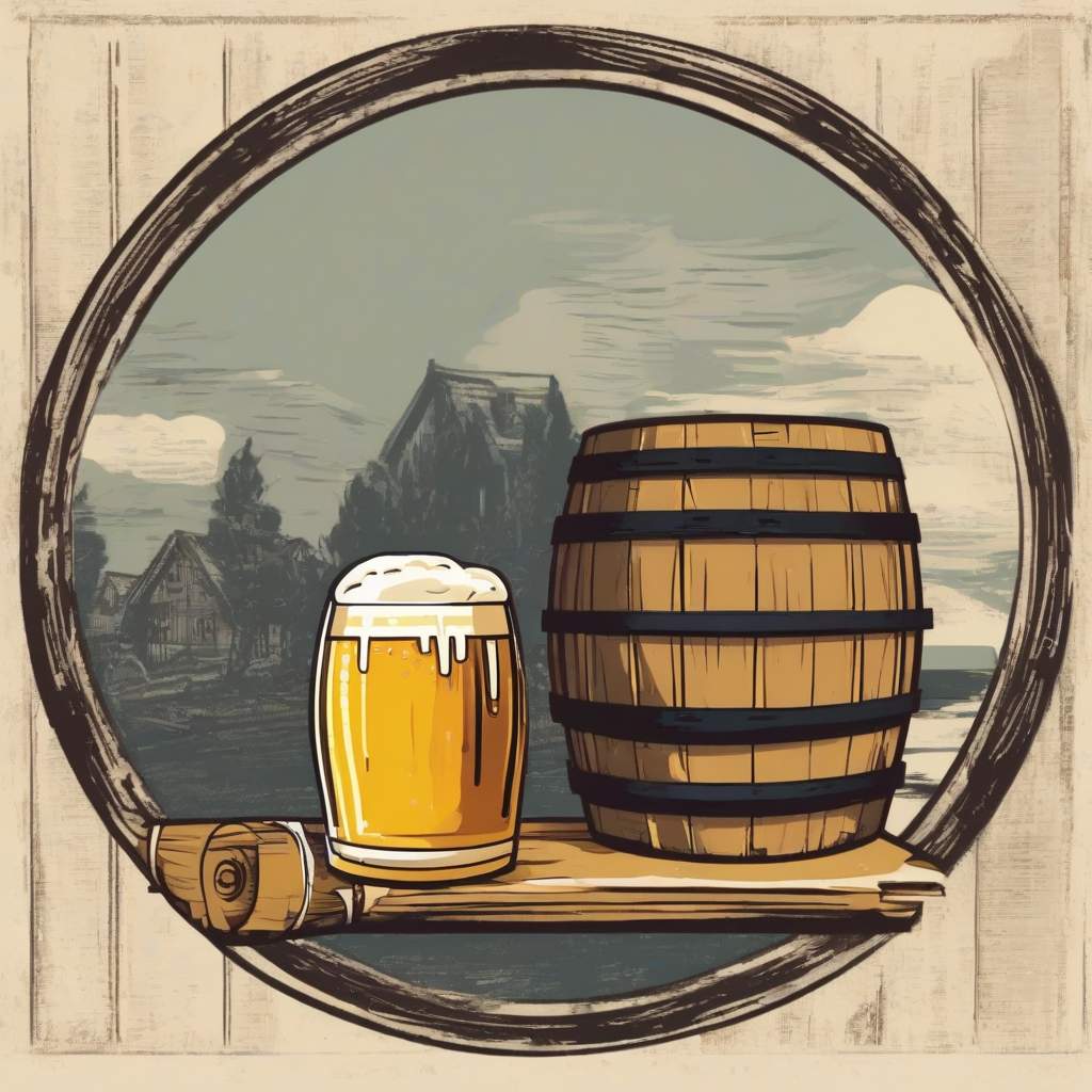 beer and barrel illustration by मुफ्त एआई छवि जनरेटर - बिना लॉगिन के✨ | AIGAZOU