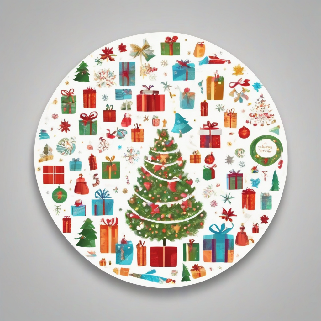 christmas tree and gifts in circle by मुफ्त एआई छवि जनरेटर - बिना लॉगिन के✨ | AIGAZOU