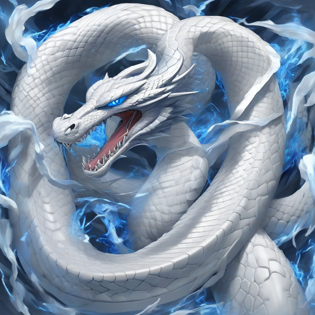 blue eyes white dragon style snake by मुफ्त एआई छवि जनरेटर - बिना लॉगिन के✨ | AIGAZOU