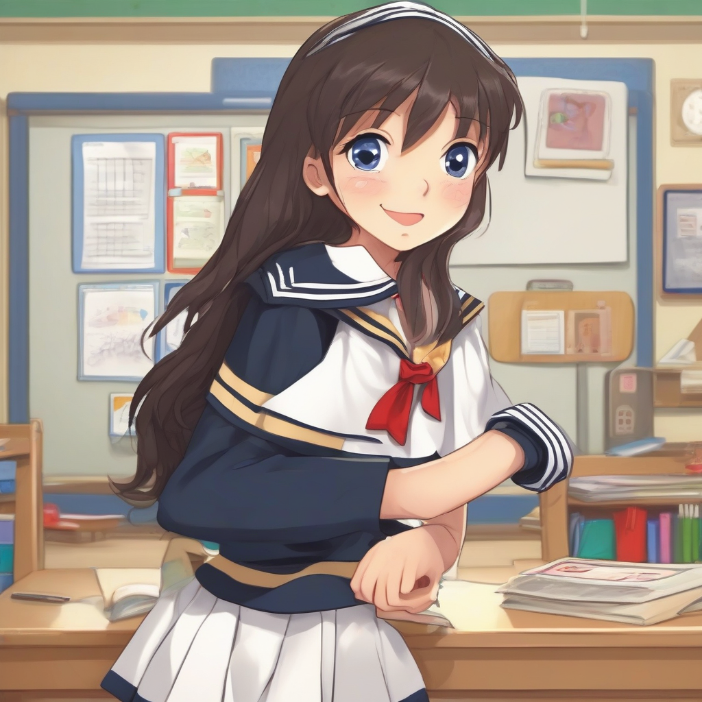 black or brown haired girl elementary sailor uniform by मुफ्त एआई छवि जनरेटर - बिना लॉगिन के✨ | AIGAZOU