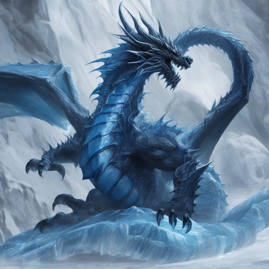 blue dragon ice dark by Free AI Image Generator & Maker - No login required✨ | AIGAZOU