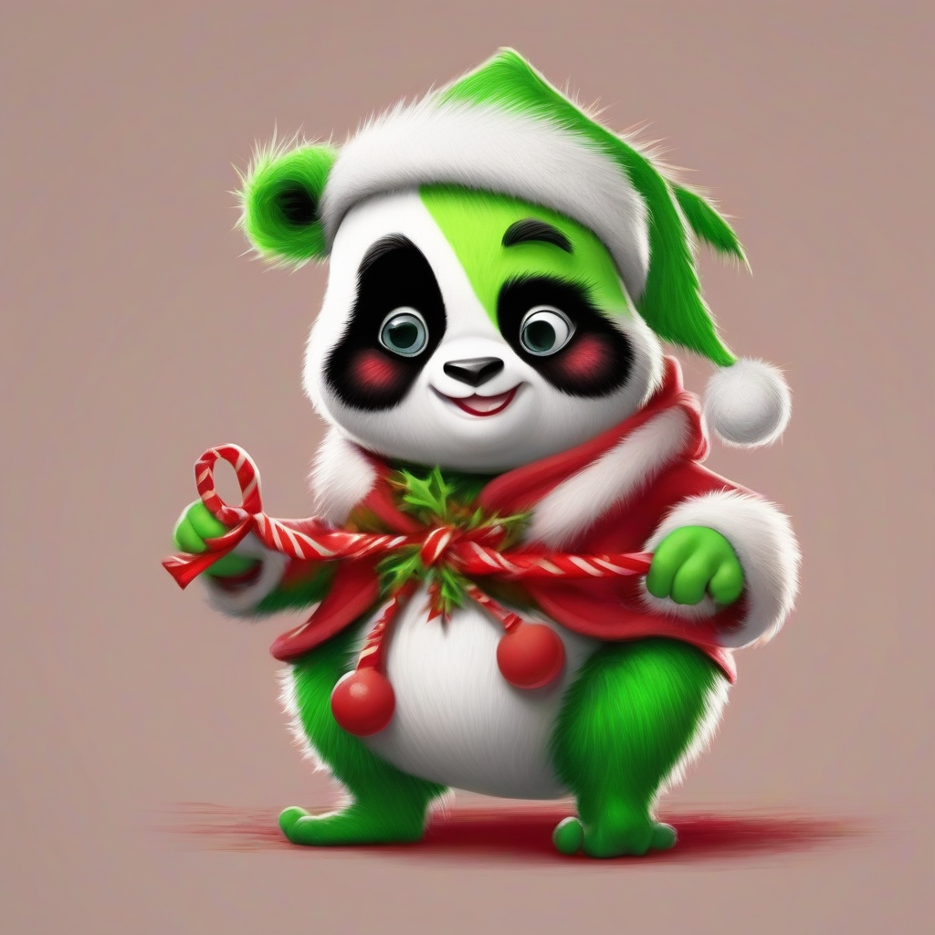 cute little panda dressed as grinch by मुफ्त एआई छवि जनरेटर - बिना लॉगिन के✨ | AIGAZOU