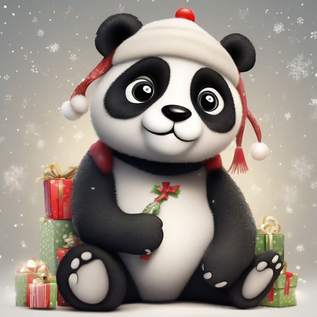 a panda at christmas with presents by मुफ्त एआई छवि जनरेटर - बिना लॉगिन के✨ | AIGAZOU