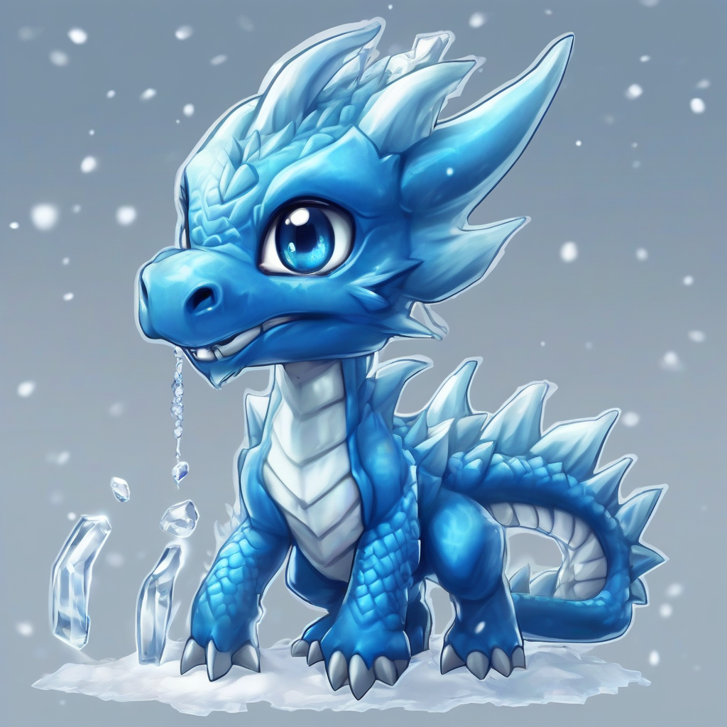 blue dragon ice chibi by Free AI Image Generator & Maker - No login required✨ | AIGAZOU