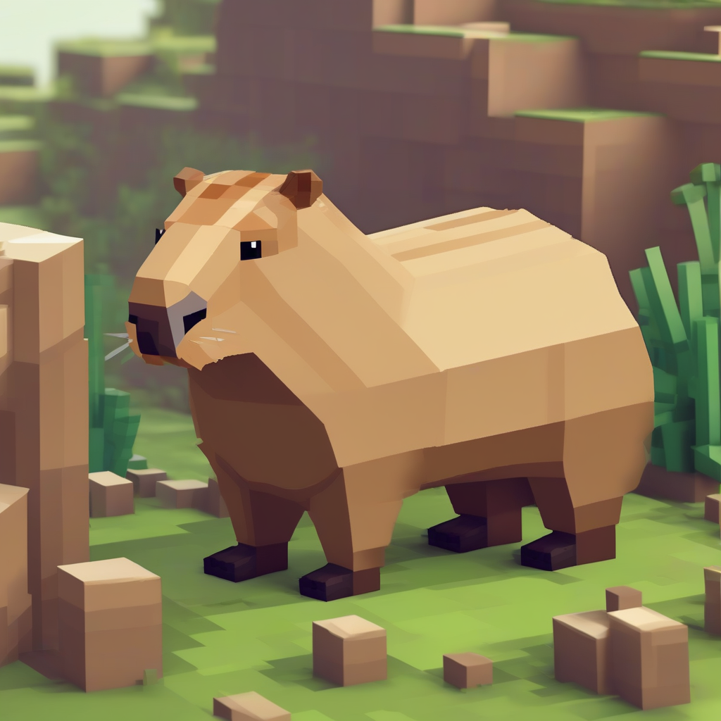 create a minecraft figurine of a capybara by Générateur d'images par IA gratuit - Aucune connexion nécessaire✨ | AIGAZOU