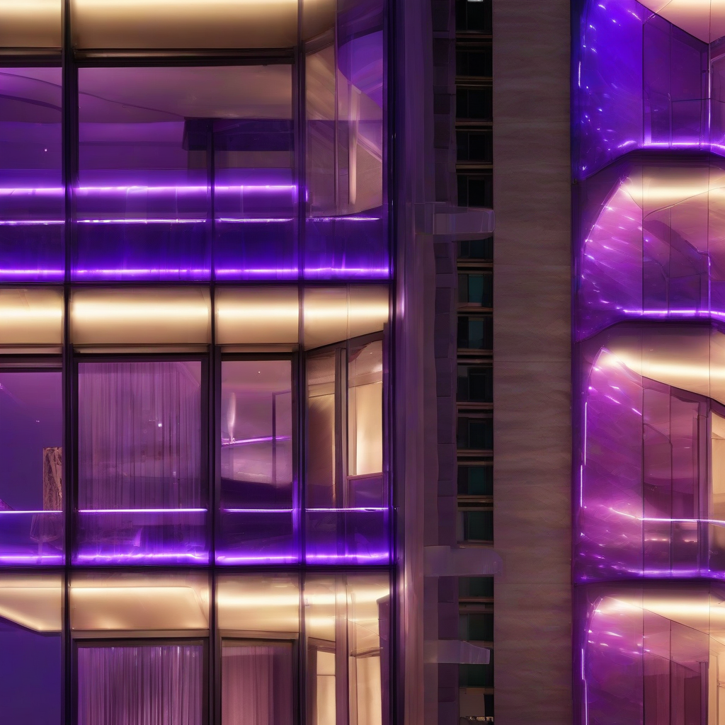 luxury hotel with purple neon lights in las vegas by Générateur d'images par IA gratuit - Aucune connexion nécessaire✨ | AIGAZOU